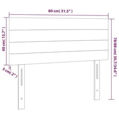 vidaXL gultas galvgalis, 80x5x78/88 cm, zaļš audums цена и информация | Кровати | 220.lv