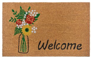 Hanse Home durvju paklājiņš Welcome & Flowers 45x75 cm cena un informācija | Kājslauķi | 220.lv