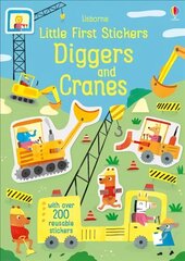 Little First Stickers Diggers and Cranes cena un informācija | Grāmatas mazuļiem | 220.lv