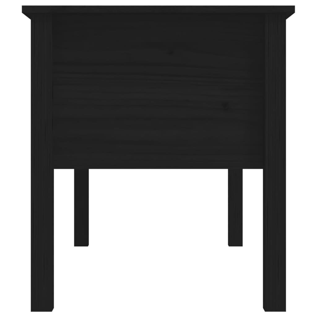 Kafijas galdiņš, melns, 102x49x55cm, priedes masīvkoks cena un informācija | Žurnālgaldiņi | 220.lv