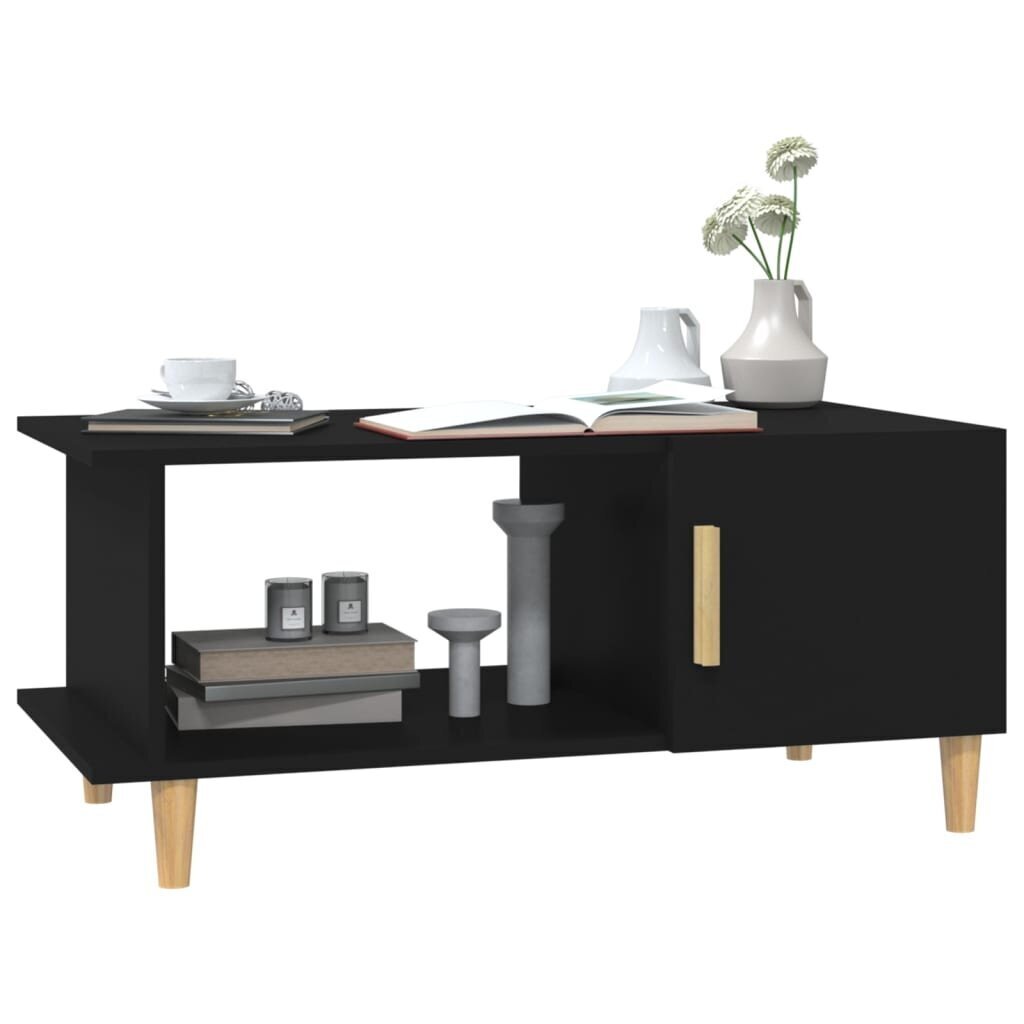 Kafijas galdiņš, melns, 90x50x40cm, apstrādāta koksne cena un informācija | Žurnālgaldiņi | 220.lv