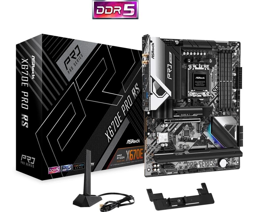 Asrock ASRock X670E PRO RS AM5 DDR5 ATX MB cena un informācija | Mātesplates | 220.lv