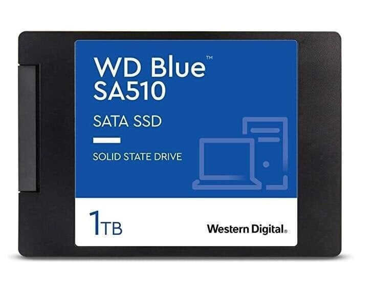 SSD diskdziņš|WESTERN DIGITAL|Zils SA510|1TB|SATA 3.0|rakstīšanas ātrums 510 MB/sec|lasīšanas ātrums 560 MB/sec|2,5"|TBW 400 TB|MTBF 1750000 stundas|W цена и информация | Iekšējie cietie diski (HDD, SSD, Hybrid) | 220.lv