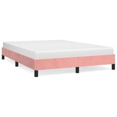 vidaXL gultas rāmis, rozā, 140x200 cm, samts cena un informācija | Gultas | 220.lv