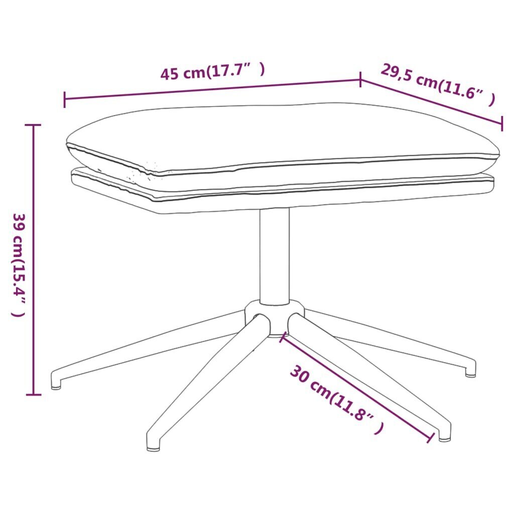 vidaXL kājsoliņš, 60x60x39 cm, gaiši pelēks mikrošķiedras audums цена и информация | Sēžammaisi, pufi | 220.lv