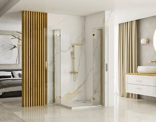 REA Hugo dubultā dušas kabīne matēta zelta krāsā cena un informācija | Dušas kabīnes | 220.lv