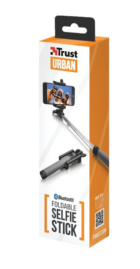 Pašportretu nūja Trust UrbanRevolt Salokāma, melna (25-80 cm) цена и информация | Selfie Sticks | 220.lv