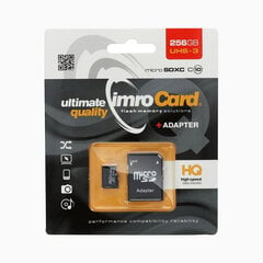 Atmiņas karte Imro microSD 256GB + adapteris / Class 10 UHS 3 cena un informācija | Atmiņas kartes fotokamerām | 220.lv