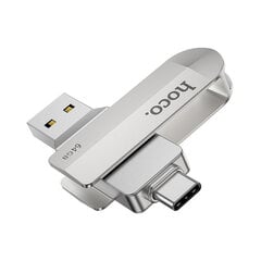 USB3.0 zibatmiņa HOCO Wide UD10 USB + Type-C - 64GB cena un informācija | USB Atmiņas kartes | 220.lv