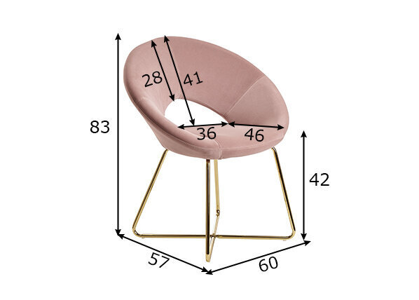 Ēdamistabas krēsls Tool, rozā cena un informācija | Virtuves un ēdamistabas krēsli | 220.lv