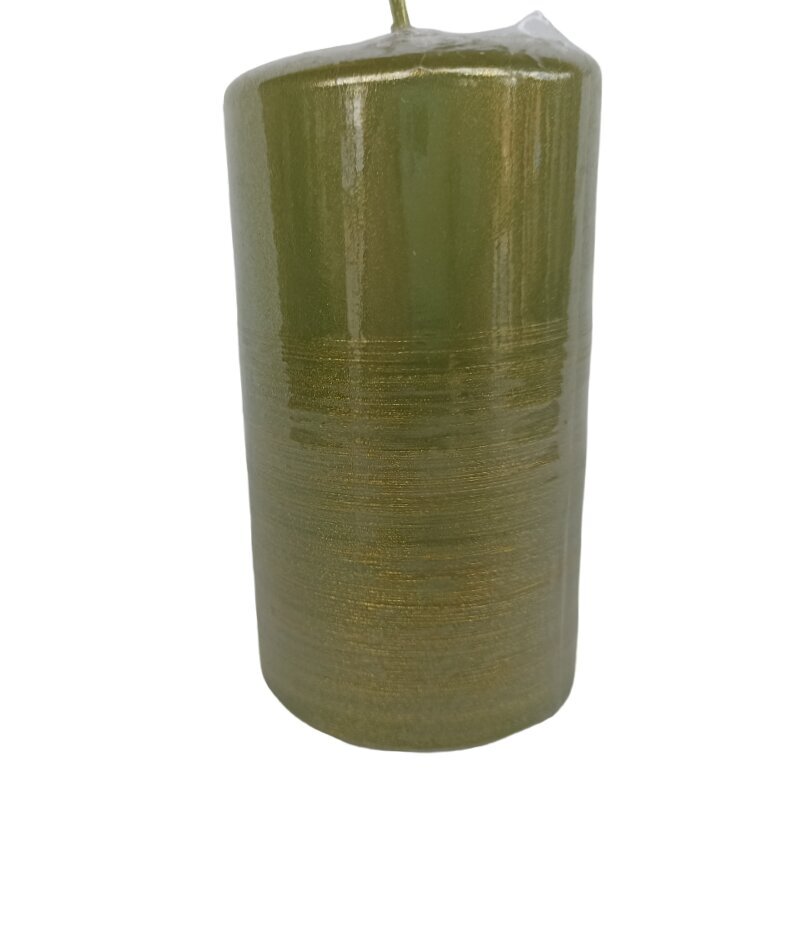 Steinhart cilindriska svece Alma gold, 2 gb, zaļa, 11 x 5.7 cm cena un informācija | Sveces un svečturi | 220.lv