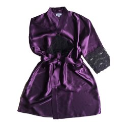 Sieviešu zīda halāts Hanna, violets cena un informācija | Sieviešu halāti | 220.lv
