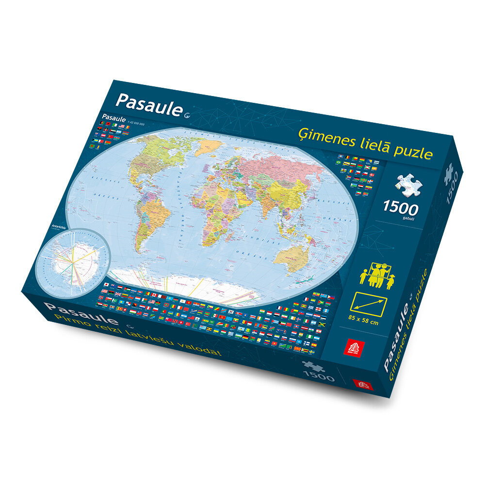 Pasaule. Ģimenes lielā puzle. 1500 LV цена и информация | Puzles, 3D puzles | 220.lv