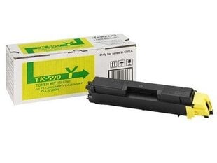 Toner Kyocera TK-590Y| 5000 pages | Yellow | M6026cdn FS-C2026MFP C2126MFP цена и информация | Картриджи для лазерных принтеров | 220.lv