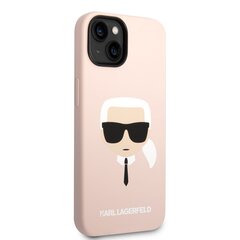 Silikona vāciņs Karl Lagerfeld MagSafe Head paredzēts iPhone 14 Plus rozā cena un informācija | Telefonu vāciņi, maciņi | 220.lv