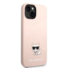 Silikona vāciņš Karl Lagerfeld Choupette paredzēts iPhone 14 Plus, rozā cena un informācija | Telefonu vāciņi, maciņi | 220.lv