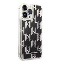 Karl Lagerfeld Monogram Liquid Glitter Case for iPhone 14 Pro Max Black цена и информация | Чехлы для телефонов | 220.lv