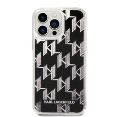Karl Lagerfeld Monogram Liquid Glitter Case for iPhone 14 Pro Max Black цена и информация | Чехлы для телефонов | 220.lv