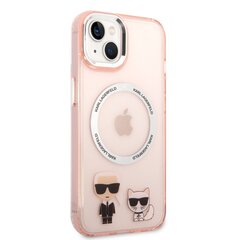 Karl Lagerfeld MagSafe Compatible Case Karl and Choupette for iPhone 14 Pink цена и информация | Чехлы для телефонов | 220.lv