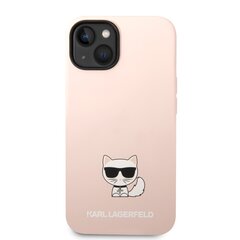 Silikona vāciņšKarl Lagerfeld Choupette paredzēts iPhone 14 rozā cena un informācija | Telefonu vāciņi, maciņi | 220.lv