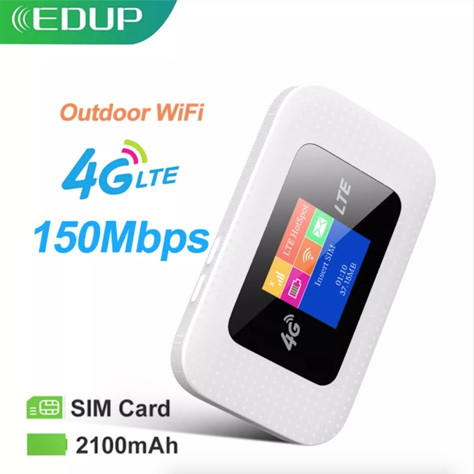 EDUP D523 4G LTE Portable Modem Wi-Fi Hotspot 2100mAh cena un informācija | Bezvadu piekļuves punkti (Access Point) | 220.lv