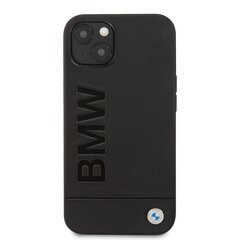 BMW Leather Hot Stamp Case for iPhone 14 Black cena un informācija | Telefonu vāciņi, maciņi | 220.lv