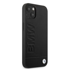 BMW Leather Hot Stamp Case for iPhone 14 Plus Black cena un informācija | Telefonu vāciņi, maciņi | 220.lv