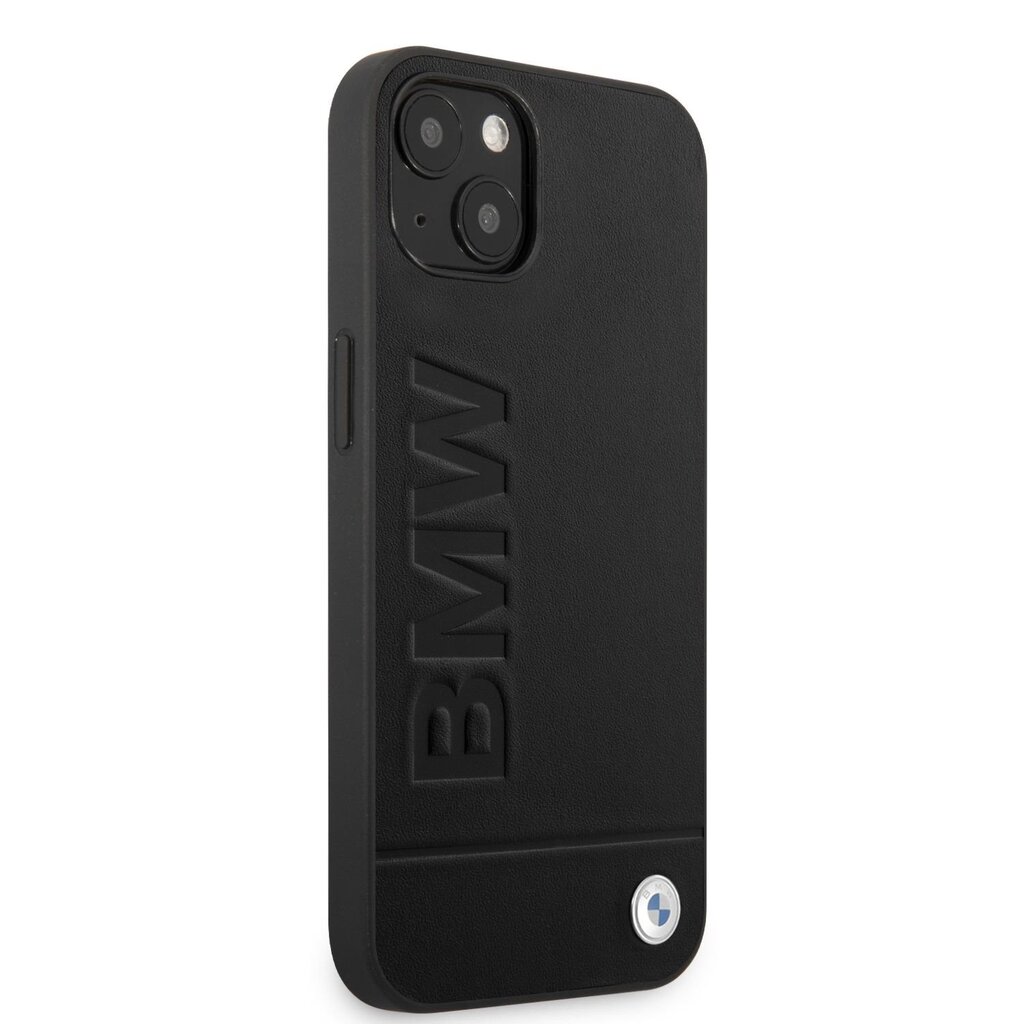 BMW Leather Hot Stamp Case for iPhone 14 Plus Black цена и информация | Telefonu vāciņi, maciņi | 220.lv