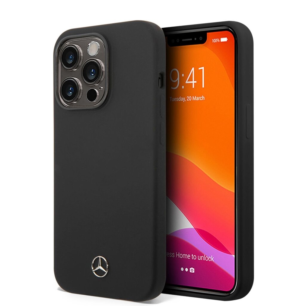 Mercedes Liquid Silicone Case for iPhone 14 Pro Max Black цена и информация | Telefonu vāciņi, maciņi | 220.lv