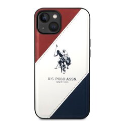 U.S. Polo PU Leather Double Horse Case for iPhone 14 Red/White/Navy cena un informācija | Telefonu vāciņi, maciņi | 220.lv