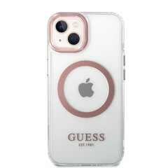 Guess Transparent MagSafe Compatible Case for iPhone 14 Plus Pink цена и информация | Чехлы для телефонов | 220.lv