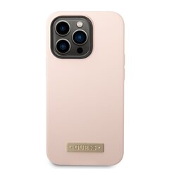 Guess Silicone Metal Logo MagSafe Compatible Case for iPhone 14 Pro Max Pink цена и информация | Чехлы для телефонов | 220.lv