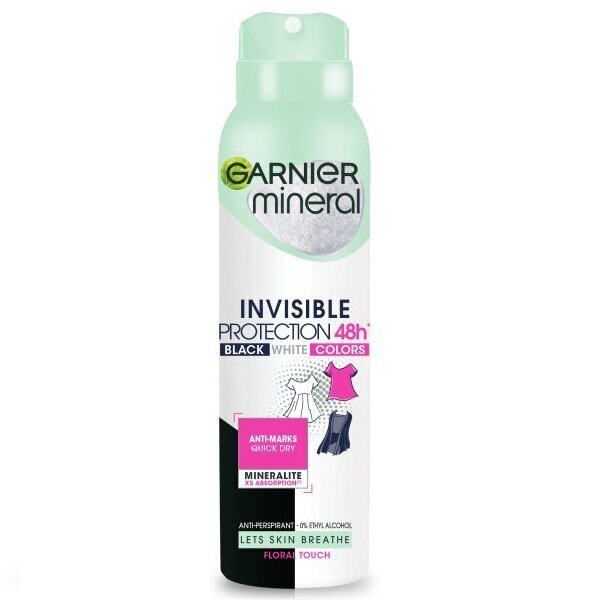 Izsmidzināms dezodorants sievietēm Garnier Mineral Invisible Protection 48H Floral Touch, 150 ml cena un informācija | Dezodoranti | 220.lv