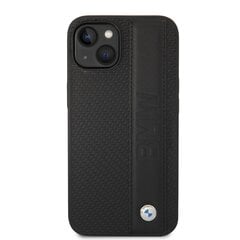 BMW Signature Leather Big Logo Case for iPhone 14 Plus Black cena un informācija | Telefonu vāciņi, maciņi | 220.lv