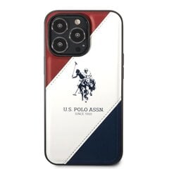 U.S. Polo PU Leather Double Horse Case for iPhone 14 Pro Red/White/Navy цена и информация | Чехлы для телефонов | 220.lv