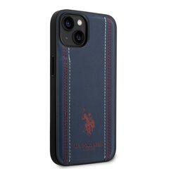 U.S. Polo PU Leather Stitched Lines Case for iPhone 14 Plus Navy цена и информация | Чехлы для телефонов | 220.lv