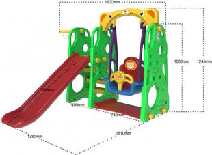 Rotaļu laukums 3in1 Sunny, zaļš cena un informācija | Slidkalniņi, kāpšanas konstruktori | 220.lv