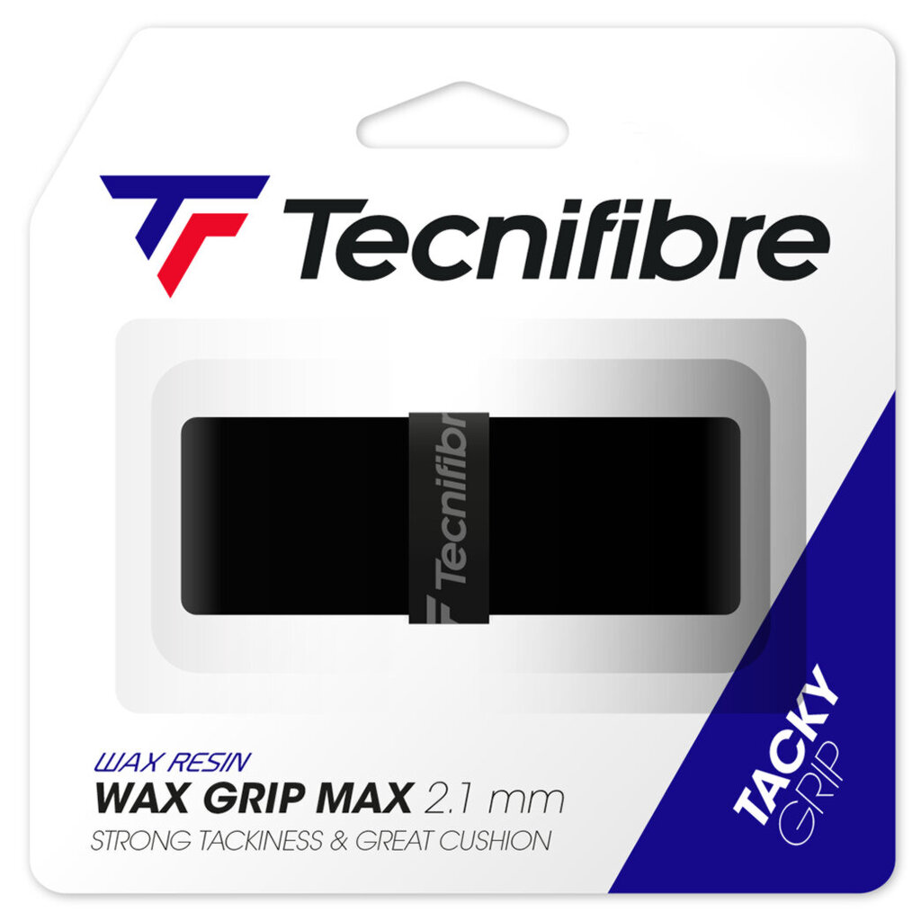 Pamatgrips Tecnifibre WAX MAX , 2.1mm, Melns cena un informācija | Āra tenisa preces | 220.lv