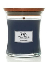 WoodWick aromātiska svece Indigo Suede, 85 g cena un informācija | Sveces un svečturi | 220.lv