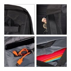Mugursoma "Anti-Theft" ar slēptiem rāvējslēdzējiem un USB pieslēgumu, pelēka цена и информация | Рюкзаки и сумки | 220.lv