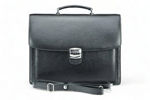 Kлассический кожанный портфель с плечевым ремнем №28 черный цена и информация | Мужские сумки | 220.lv