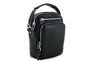 Кожаная сумка с плечевым ремнем №80 черный цена и информация | Мужские сумки | 220.lv
