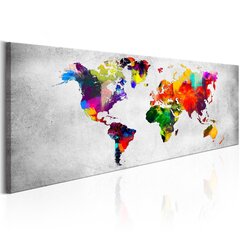 Glezna - World Map: Coloured Revolution 120x40 cm cena un informācija | Gleznas | 220.lv