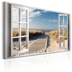 Glezna - Window: View of the Beach 90x60 cm cena un informācija | Gleznas | 220.lv