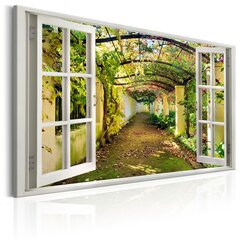 Glezna - Window: View on Pergola 90x60 cm cena un informācija | Gleznas | 220.lv