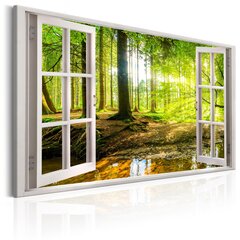 Glezna - Window: View on Forest 120x80 cm cena un informācija | Gleznas | 220.lv