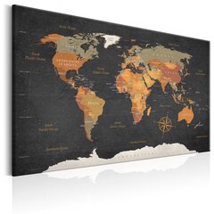 Glezna - World Map: Secrets of the Earth 60x40 cm cena un informācija | Gleznas | 220.lv