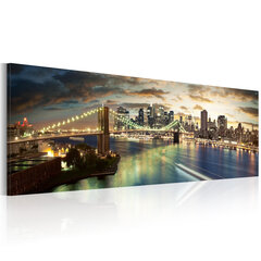 Glezna - The East River at night 135x45 cm cena un informācija | Gleznas | 220.lv