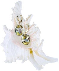 Lampglas Noslēpumaini zelta fantāzijas auskari ar 24 lampu stiklu EP38 pērlēm cena un informācija | Auskari | 220.lv