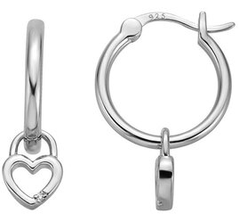Серебряные круглые серьги с подвесками Esprit 2в1 Lou ESER01541100 цена и информация | Серьги | 220.lv